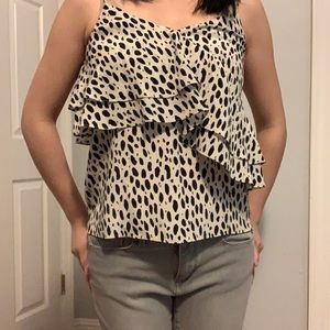 J crew silk ruffled tank